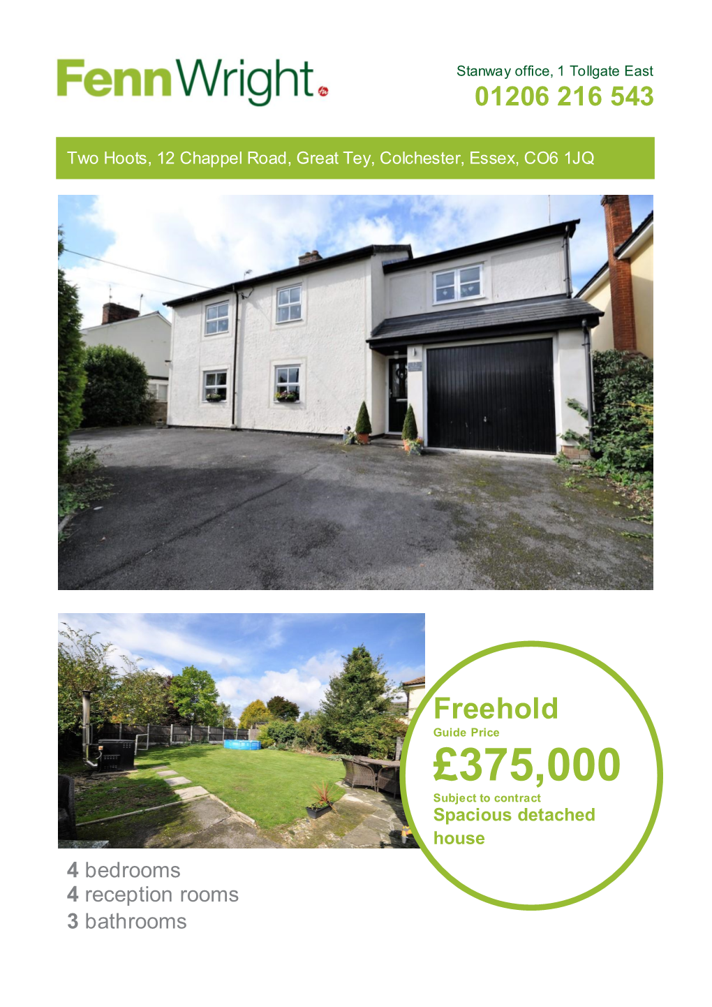 £375,000 Subject to Contract Spacious Detached House