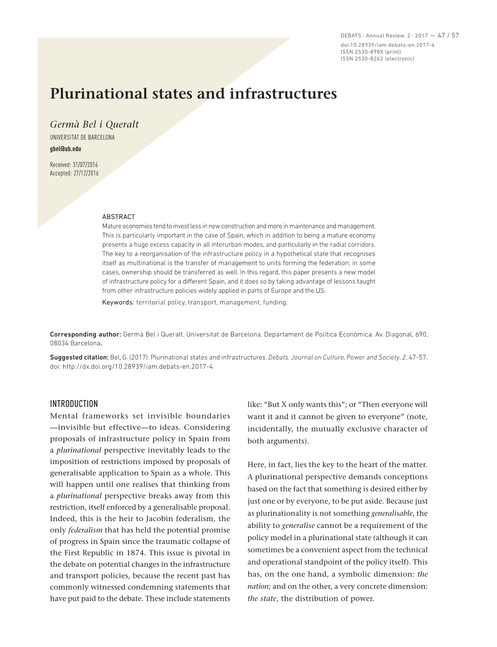Plurinational States and Infrastructures