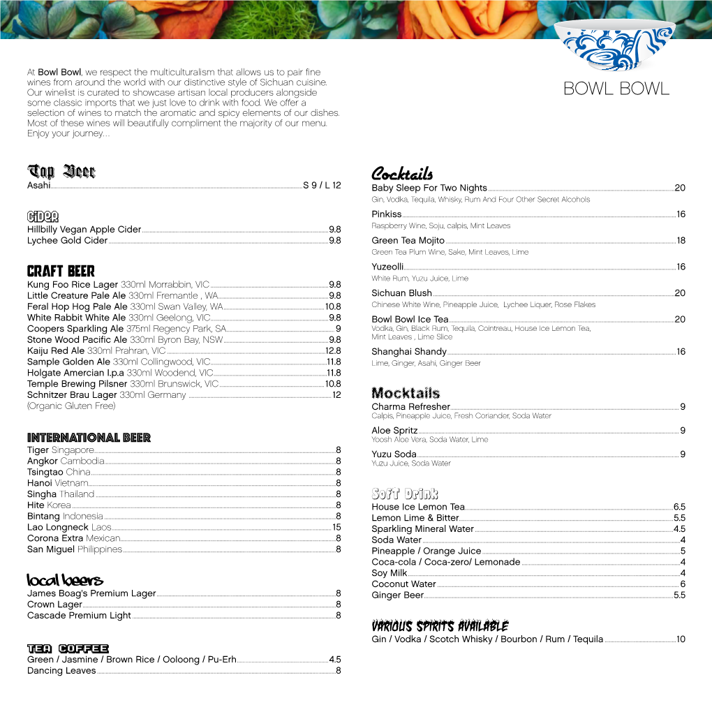 Drink Menu 2020.Pdf