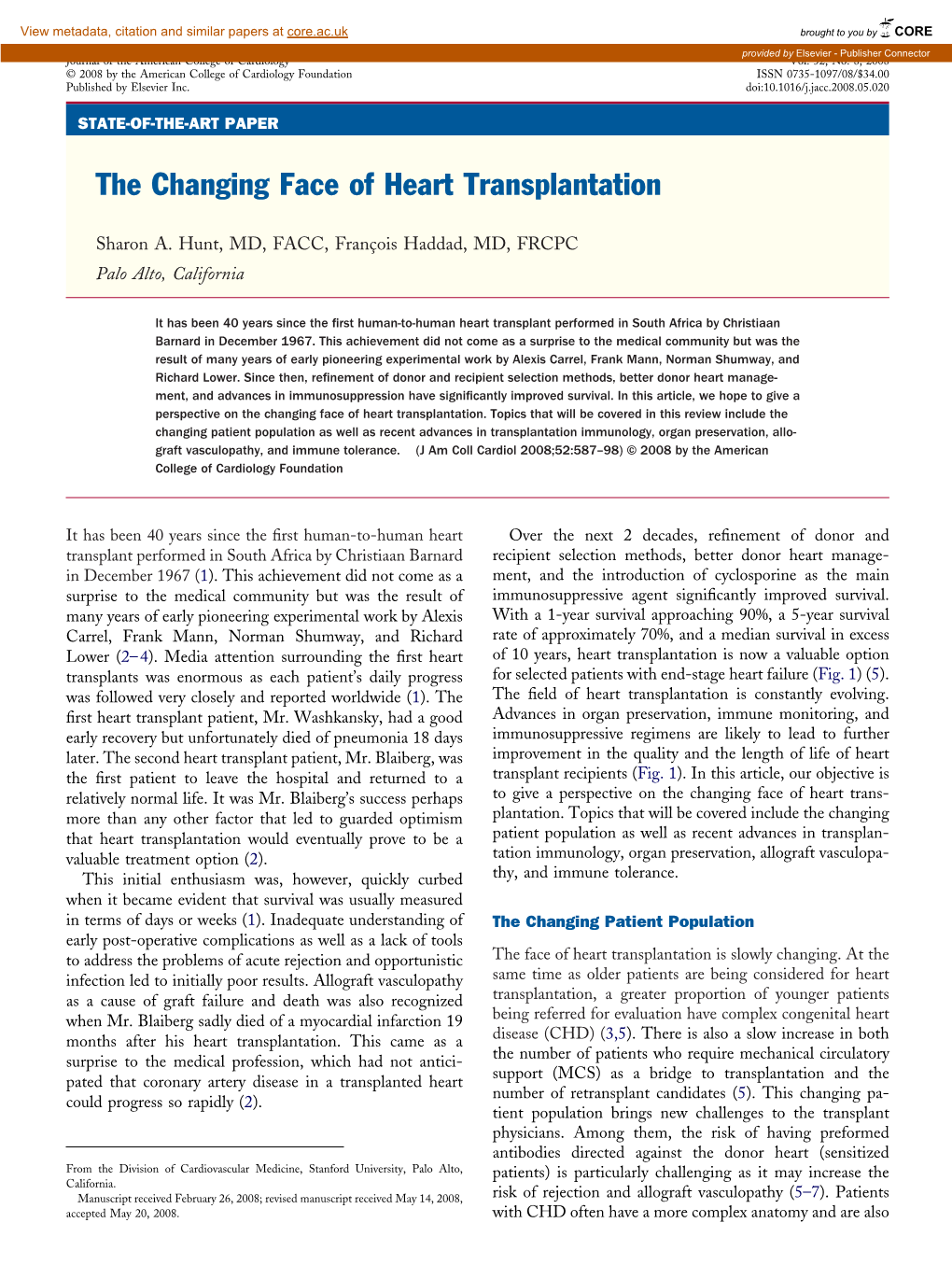 The Changing Face of Heart Transplantation