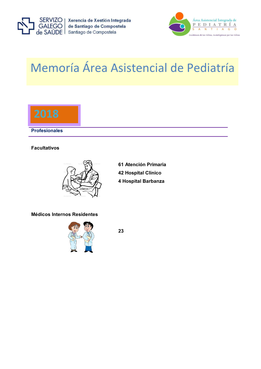 Memoría Área Asistencial De Pediatría