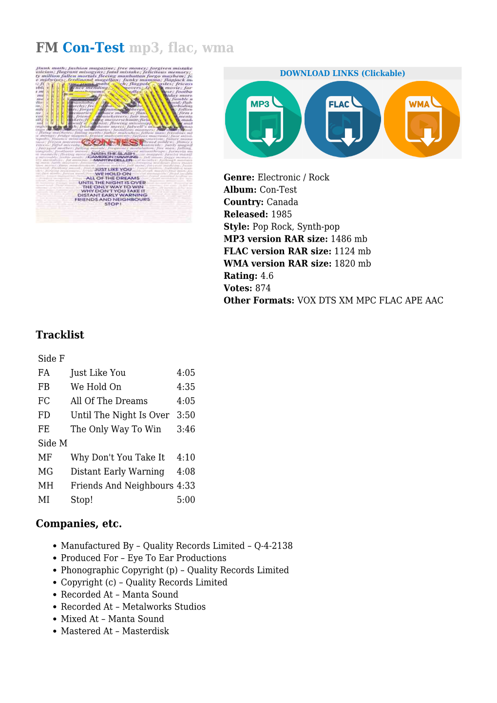 FM Con-Test Mp3, Flac, Wma