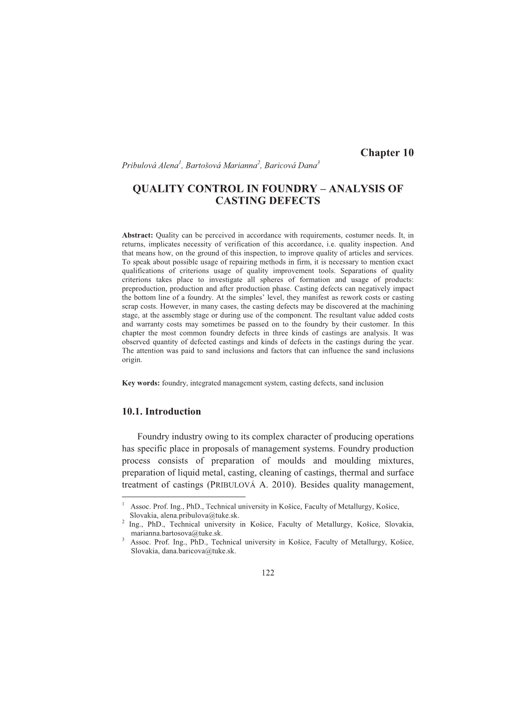 Quality Control in Foundry – Analysis of Casting Defects