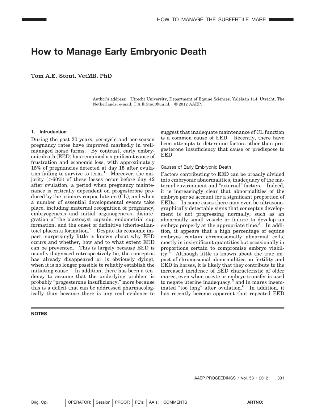 How to Manage Early Embryonic Death