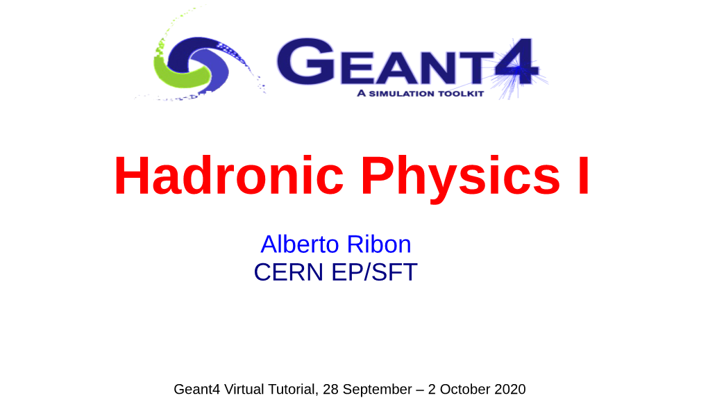 Hadronic Physics I