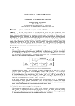 Predictability of Spot Color Overprints