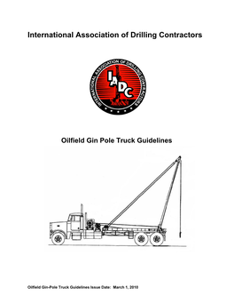 Gin Pole Truck Guidelines Initial Issue March 2010