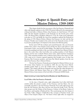 Chapter 4. Spanish Entry and Mission Dolores, 1769-1800