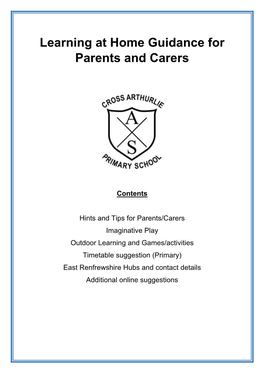 Learning at Home Guidance for Parents and Carers