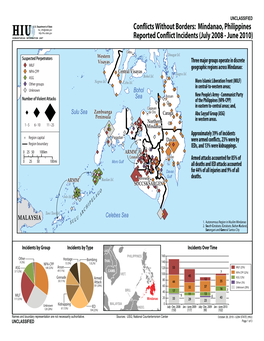 Conflicts Without Borders: Mindanao, Philippines HUMANITARIAN INFORMATION UNIT Reported Conflict Incidents (July 2008 - June 2010)