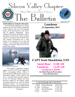 CAPT Scott Shackleton, USN Social Hour: 11:00 AM a Very Dangerous Environment…