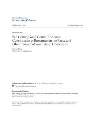 The Social Construction of Brownness in the Racial and Ethnic Humor of South Asian Comedians