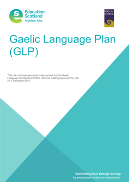 Gaelic Language Plan (GLP)
