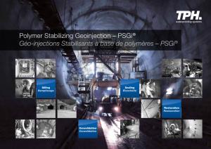 Polymer Stabilizing Geoinjection – Psgi® Géo-Injections Stabilisants À Base De Polymères – Psgi®