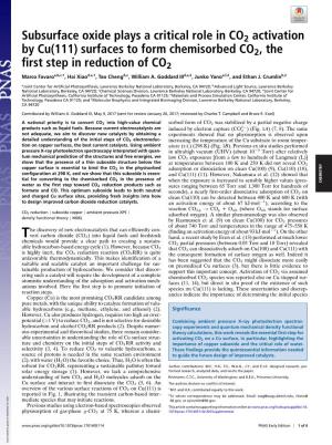 Subsurface Oxide Plays a Critical Role in CO2 Activation by Cu(111)
