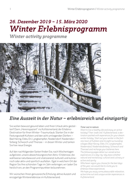 Winter Erlebnisprogramm / Winter Activity Programme