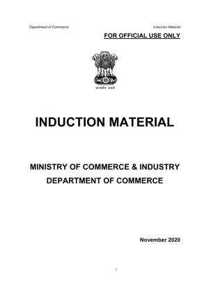 Induction Material for OFFICIAL USE ONLY