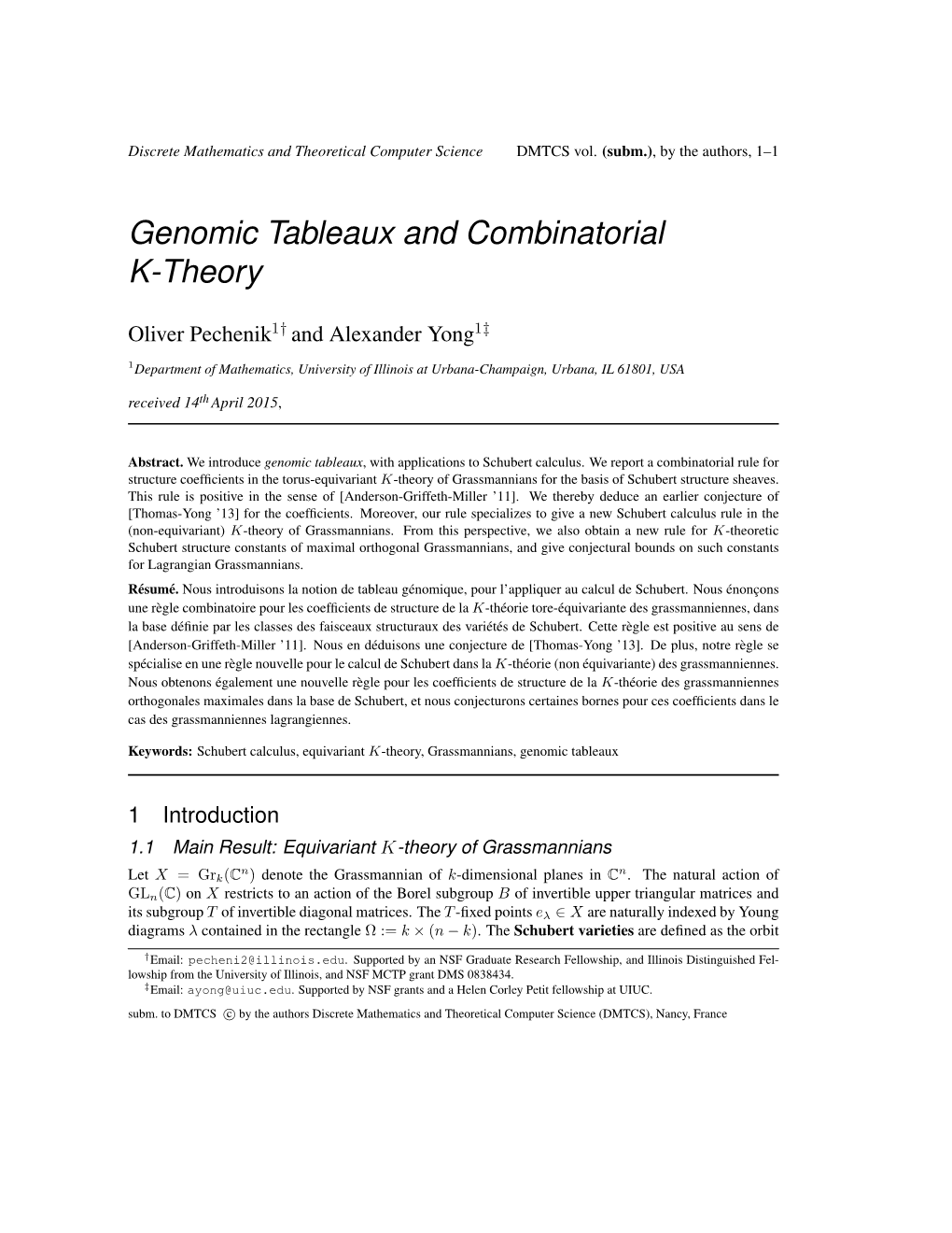 Genomic Tableaux and Combinatorial K-Theory