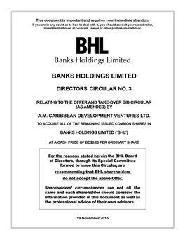 Banks Holdings Limited