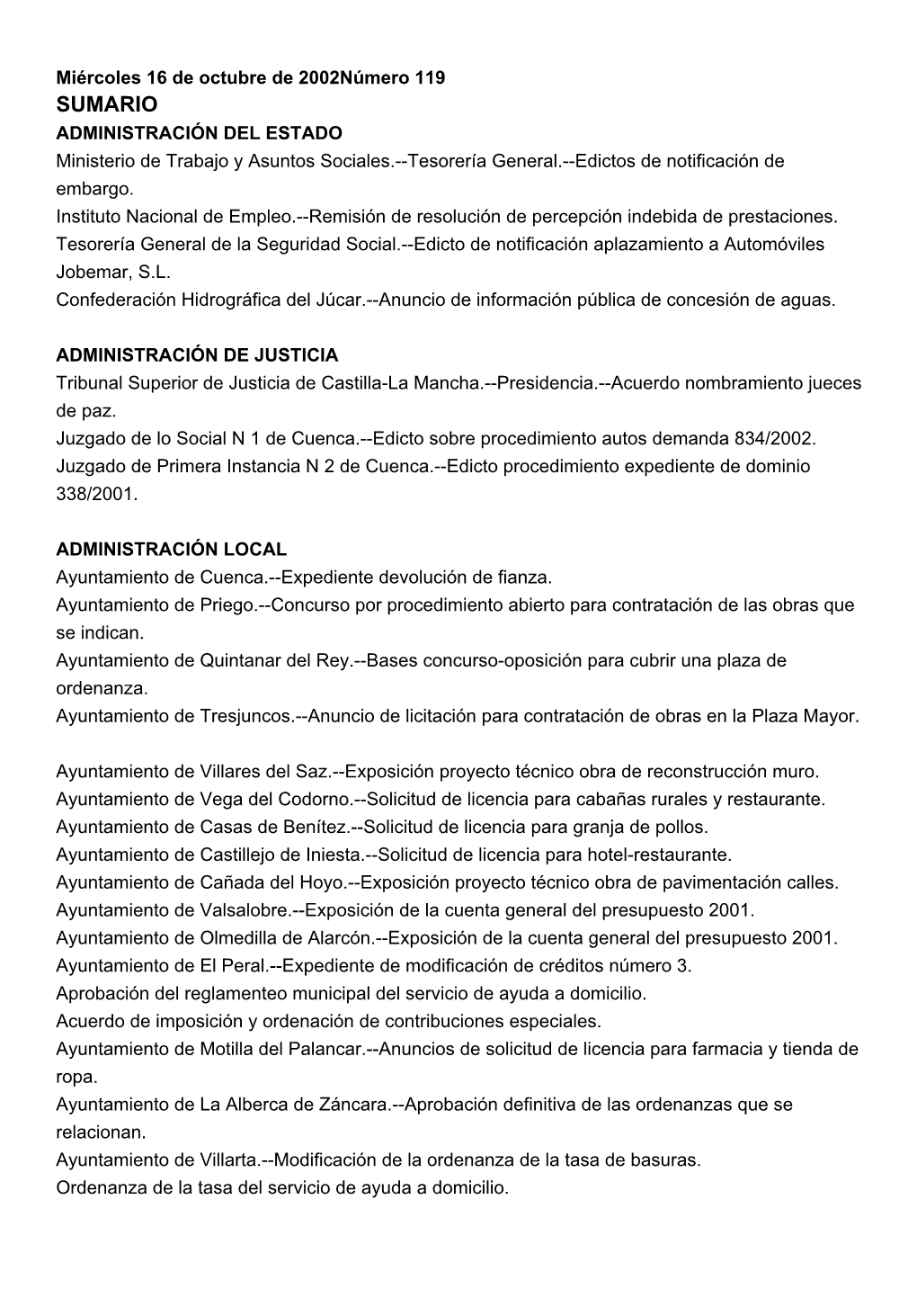 SUMARIO ADMINISTRACIÓN DEL ESTADO Ministerio De Trabajo Y Asuntos Sociales.--Tesorería General.--Edictos De Notificación De Embargo