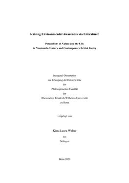 Raising Environmental Awareness Via Literature