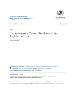 The Seventeenth-Century Revolution in the English Land Law, 43 Clev