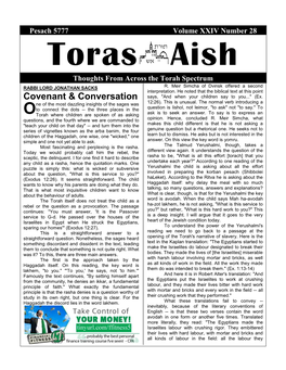 Toras Aish Thoughts from Across the Torah Spectrum R