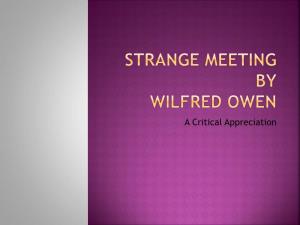 Strange Meeting by Wilfred Owen