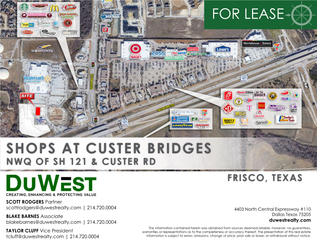 For Lease Shops at Custer Bridges