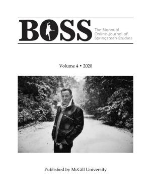 Volume 4 • 2020 Published by Mcgill University