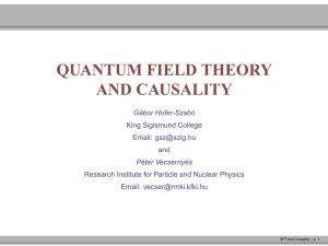 Quantum Field Theory and Causality