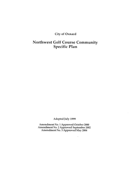 Northwest Golf Course Community Specific Plan