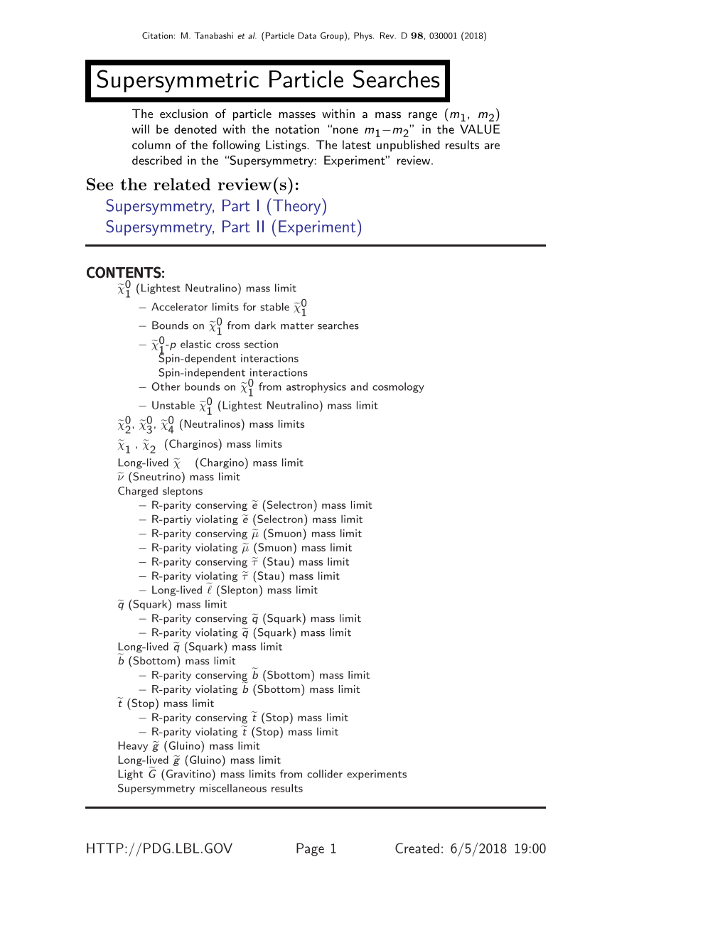 Supersymmetric Particle Searches