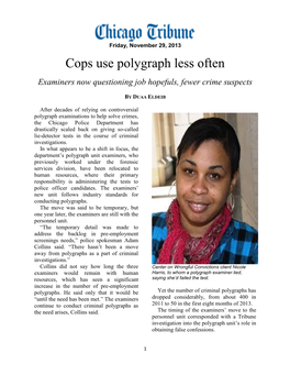Cops Use Polygraph Less Often