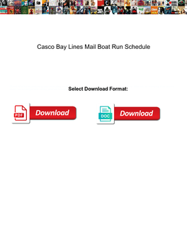 Casco Bay Lines Mail Boat Run Schedule