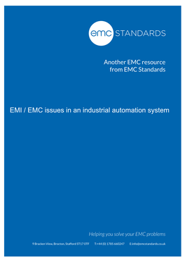EMI / EMC Issues in an Industrial Automation System
