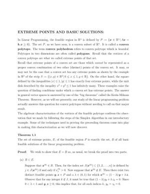Extreme Points and Basic Solutions