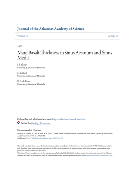 Mare Basalt Thickness in Sinus Aestuum and Sinus Medii J