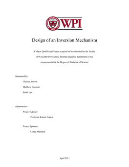 Design of an Inversion Mechanism