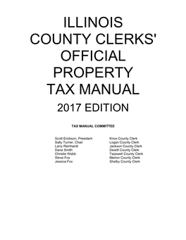 Illinois County Clerks' Official Property Tax Manual 2017 Edition