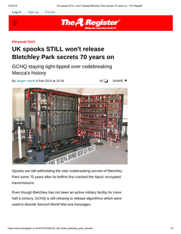 UK Spooks STILL Won't Release Bletchley Park Secrets 70 Years on • the Register