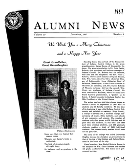 ALUMNI NEWS Volume 19 December, 1967 Number 2