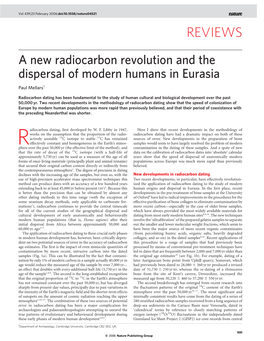 A New Radiocarbon Revolution and the Dispersal of Modern Humans in Eurasia