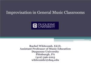 Improvisation in Elementary General Music: a Survey Study