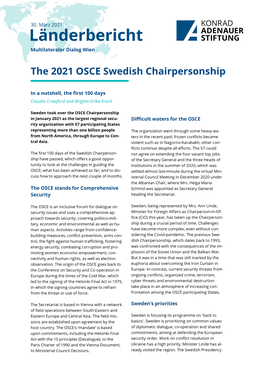 The 2021 OSCE Swedish Chairpersonship