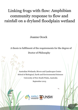 Amphibian Community Response to Flow and Rainfall on a Dryland Floodplain Wetland