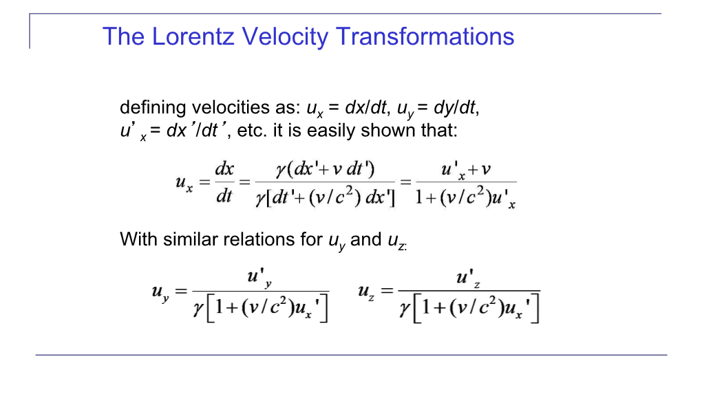 CHAPTER 2: Special Theory of Relativity