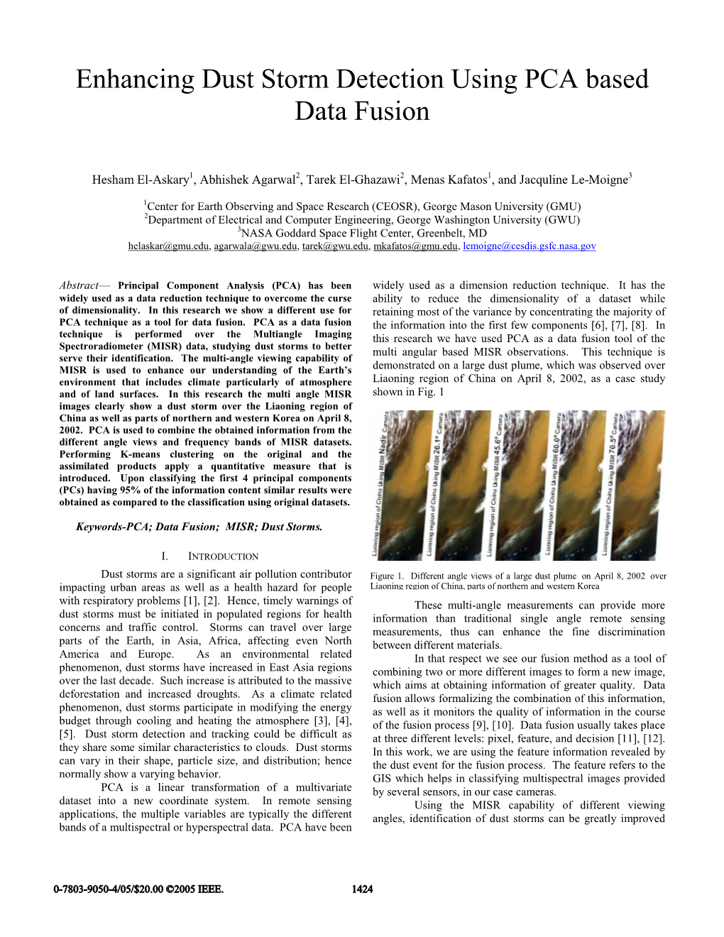 Enhancing Dust Storm Detection Using PCA Based Data Fusion