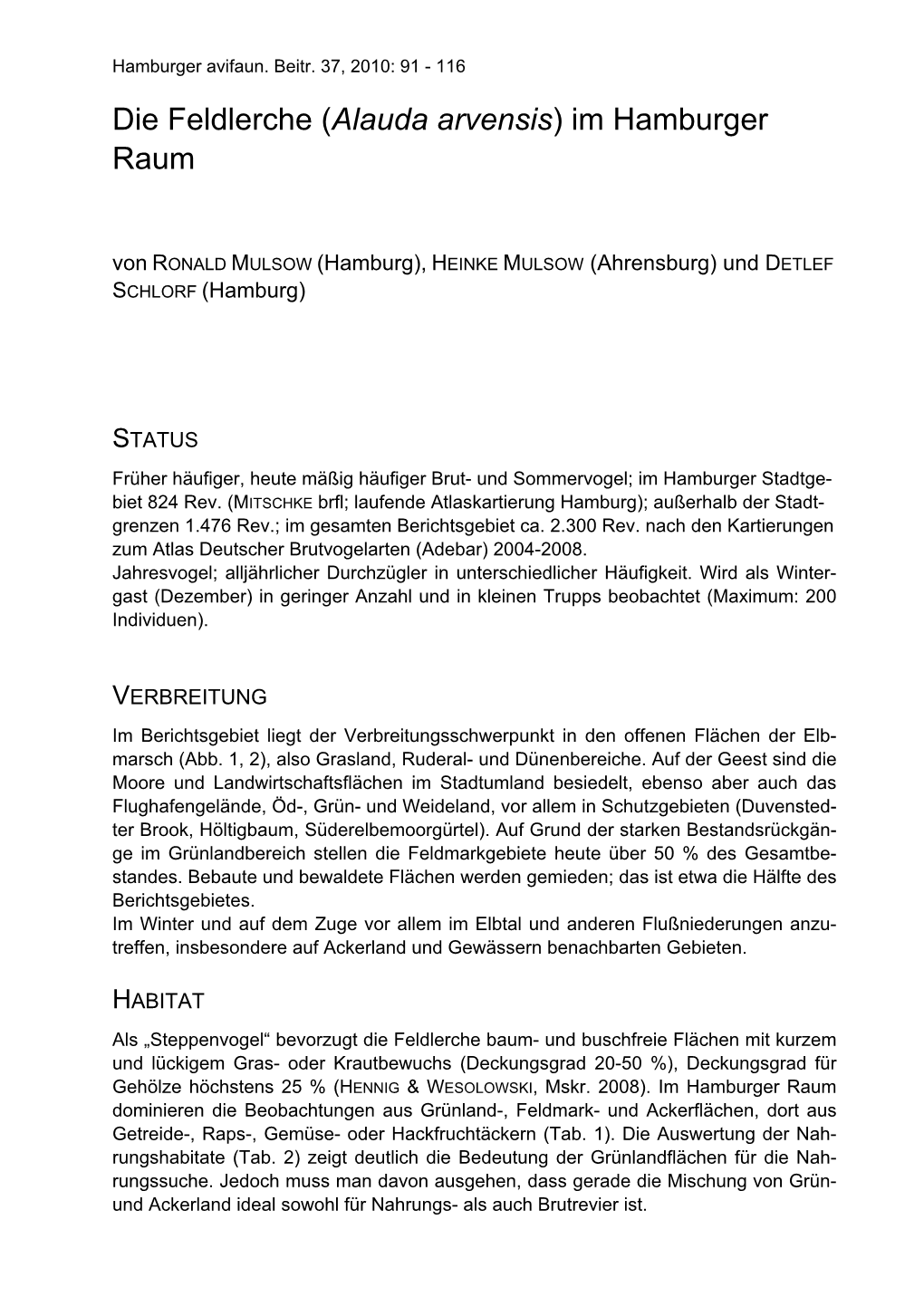 Hamburger Avifaunistische Beiträge 37