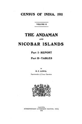 The Andaman and Nicobar Islands, Part I, II, Vol-II